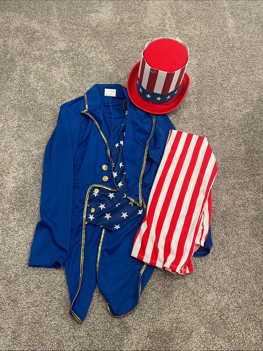 California Costumes Men’s Deluxe Uncle Sam Costume - Red, White & Blue - Picture 2 of 9